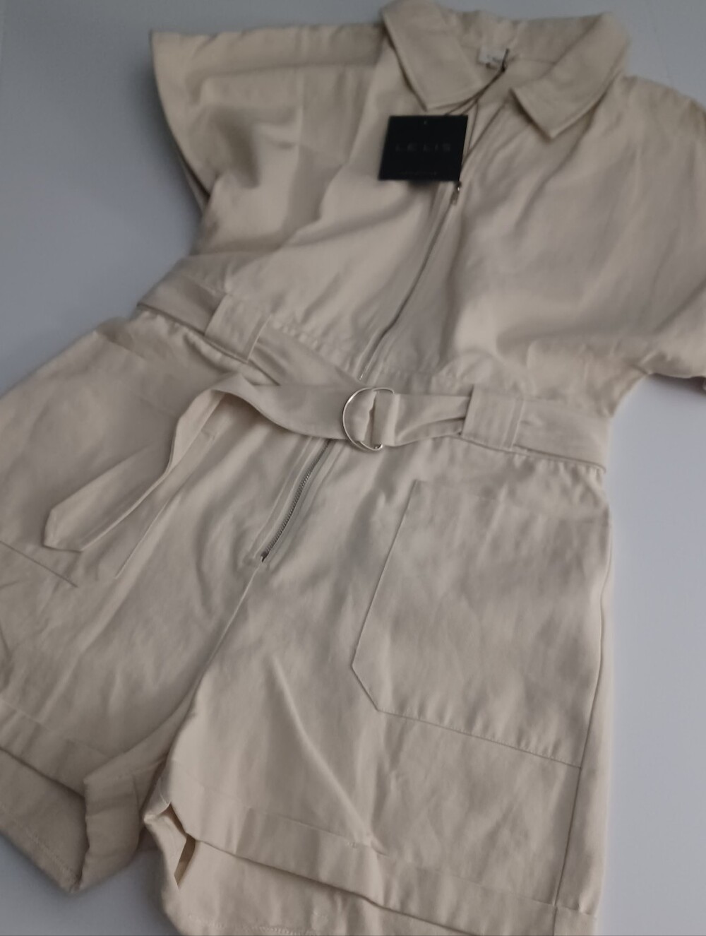 Le Lis Belted Romper Shorts Sz M